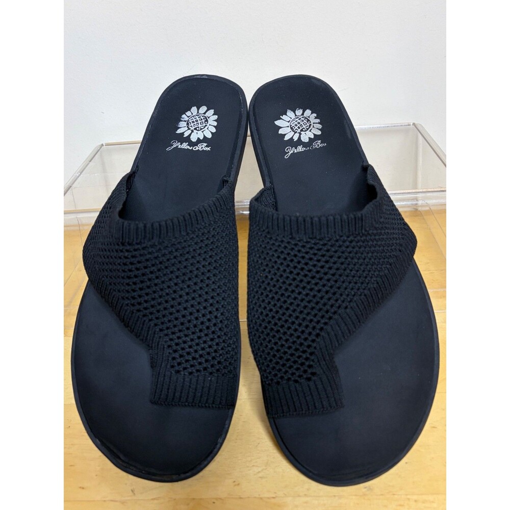 Yellow Box Feeza Women's Black Mesh Sandals Size 9